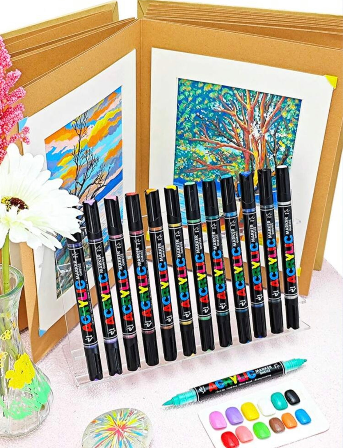 Acrylic Markers Dual-Tip (120 colors)