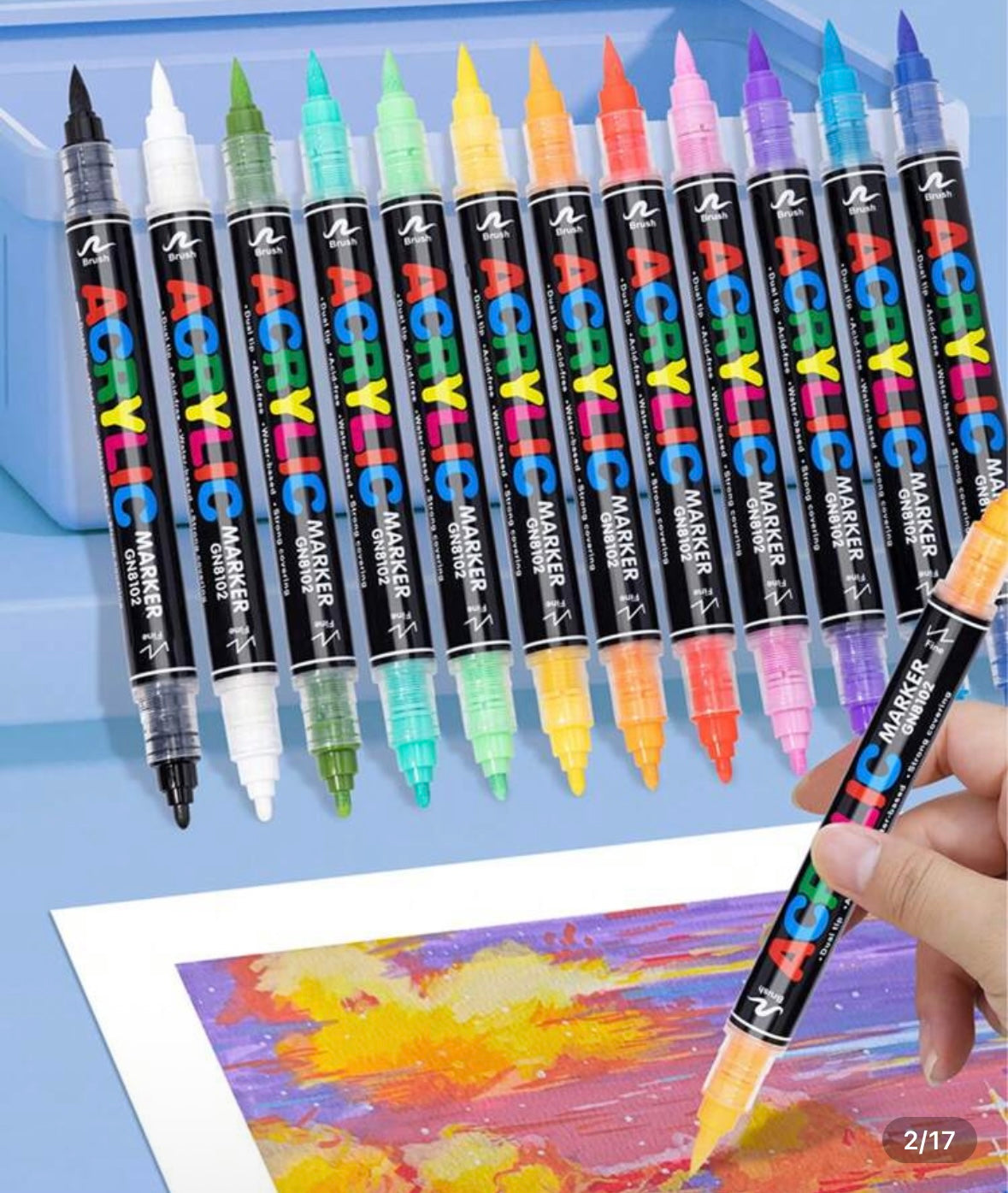 Acrylic Markers Dual-Tip (120 colors)