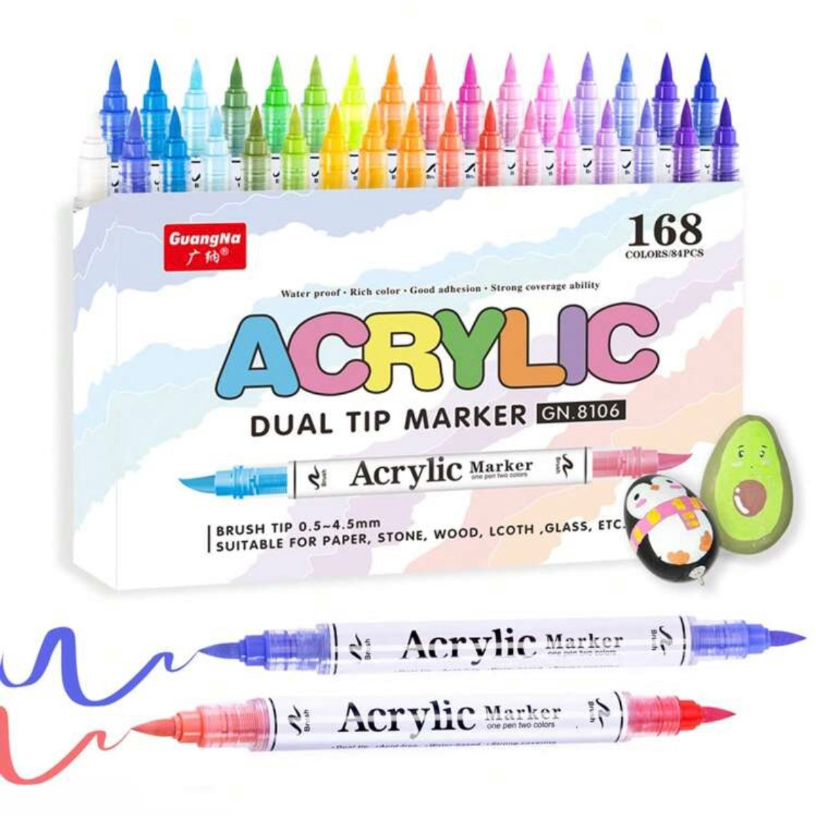 Acrylic Markers Dual-tip (168 colors)