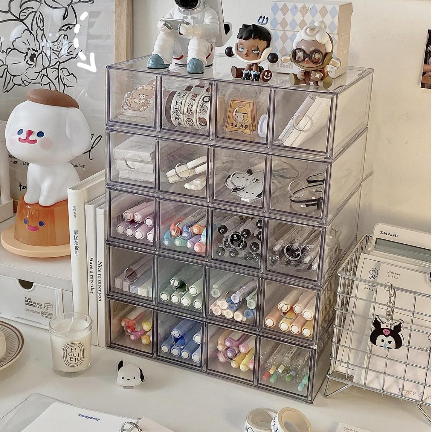 Acrylic Markers Drawer ادراج تنظيم للالوان