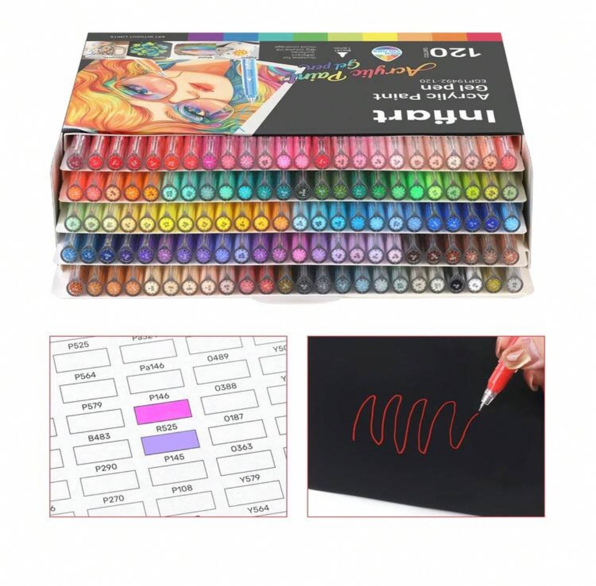 Infiart Acrylic Gel Pens (120 Colors)