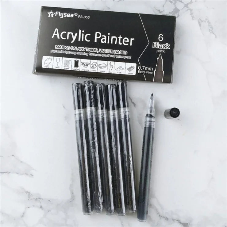 Flysea Acrylic Marker (6 Black)