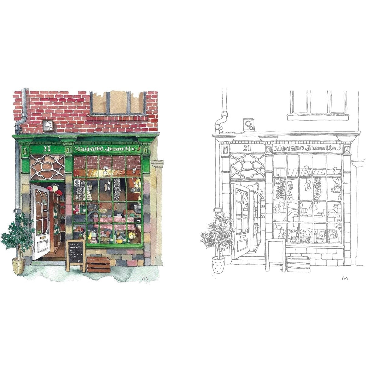 Urban Anna Watercoloring Book: Enchanting Shopfronts