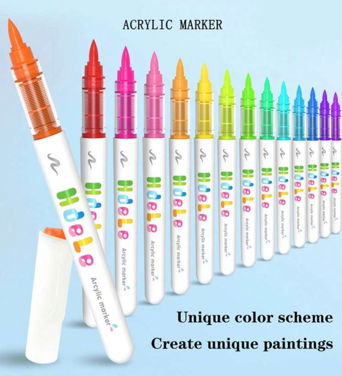 Hdele Acrylic Markers (120 colors - Pink Bag)
