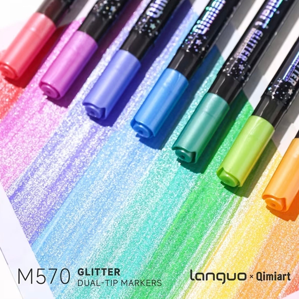 Qimiart Glitter Pens (Dual-Tip/ 48 Pens/ 96 Colors)