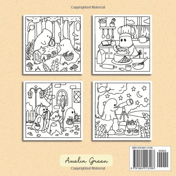 Alcohol Markers Coloring Book : Spooky Cozy