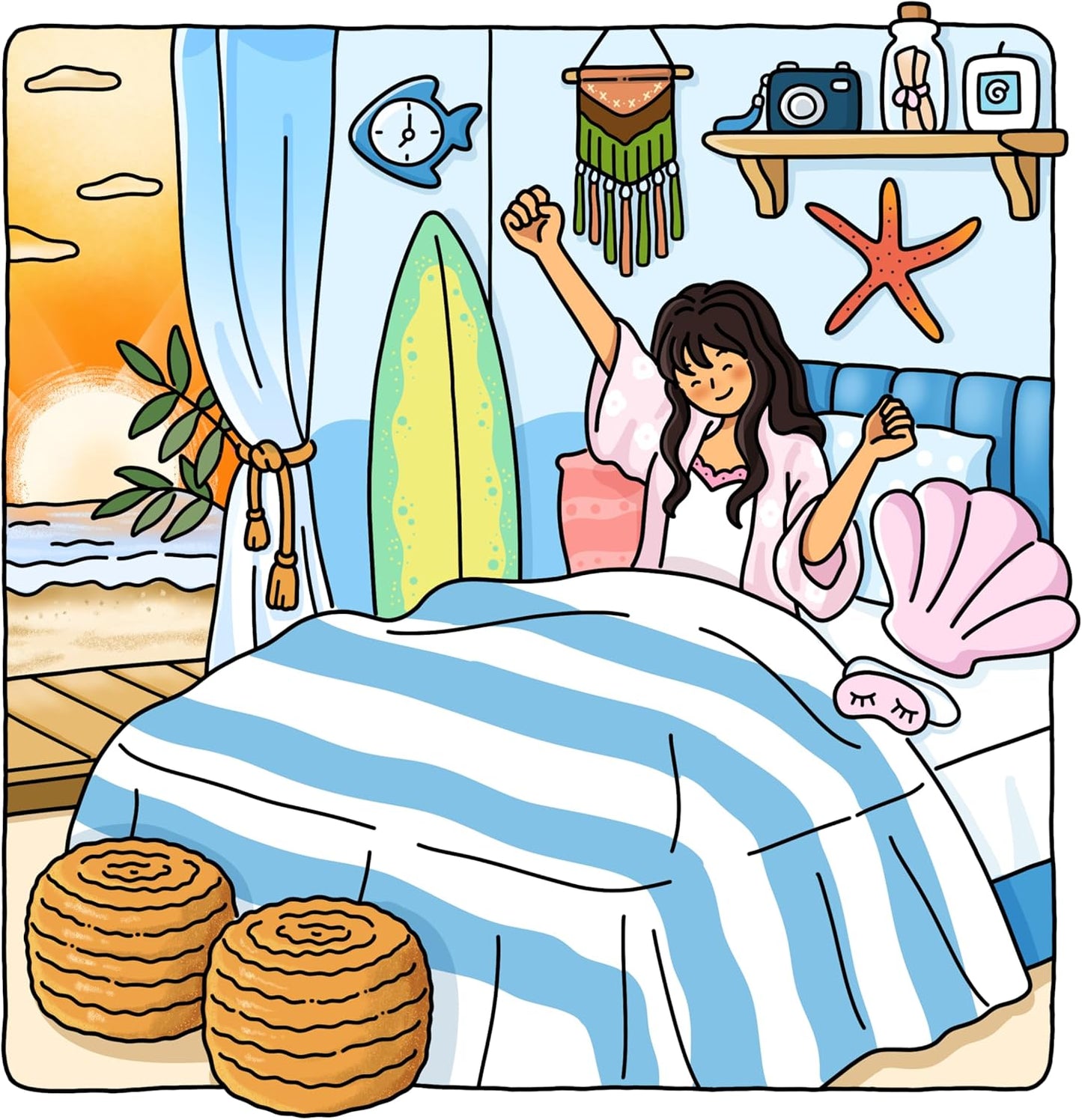 Alcohol Markers Coloring Book
: Cozy Home