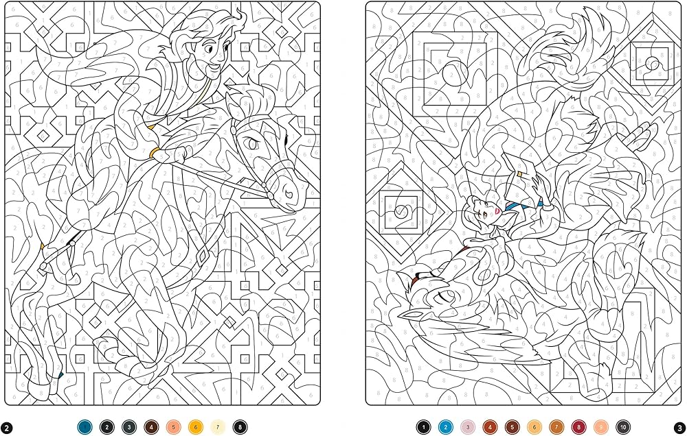 Kids Coloring By Numbers (Heros & Horses)