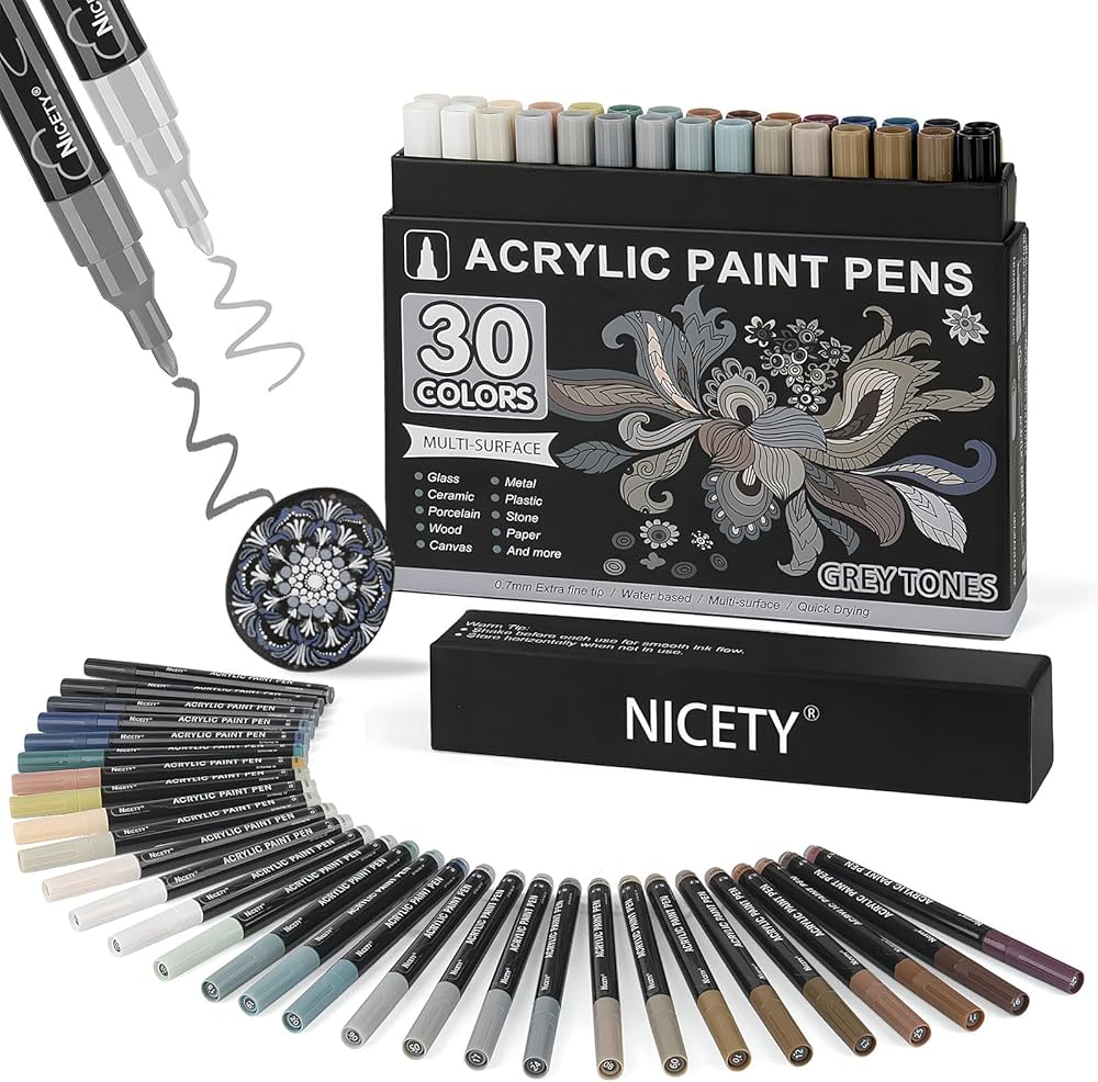 Nicety Acrylic Markers (Grey)