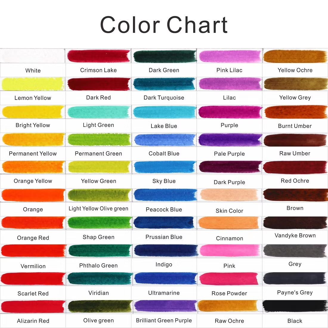Seamiart Watercolors (50 Standard Colors)