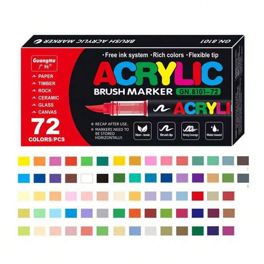 GuangNa Acrylic Markers - 72 colors (Brush)