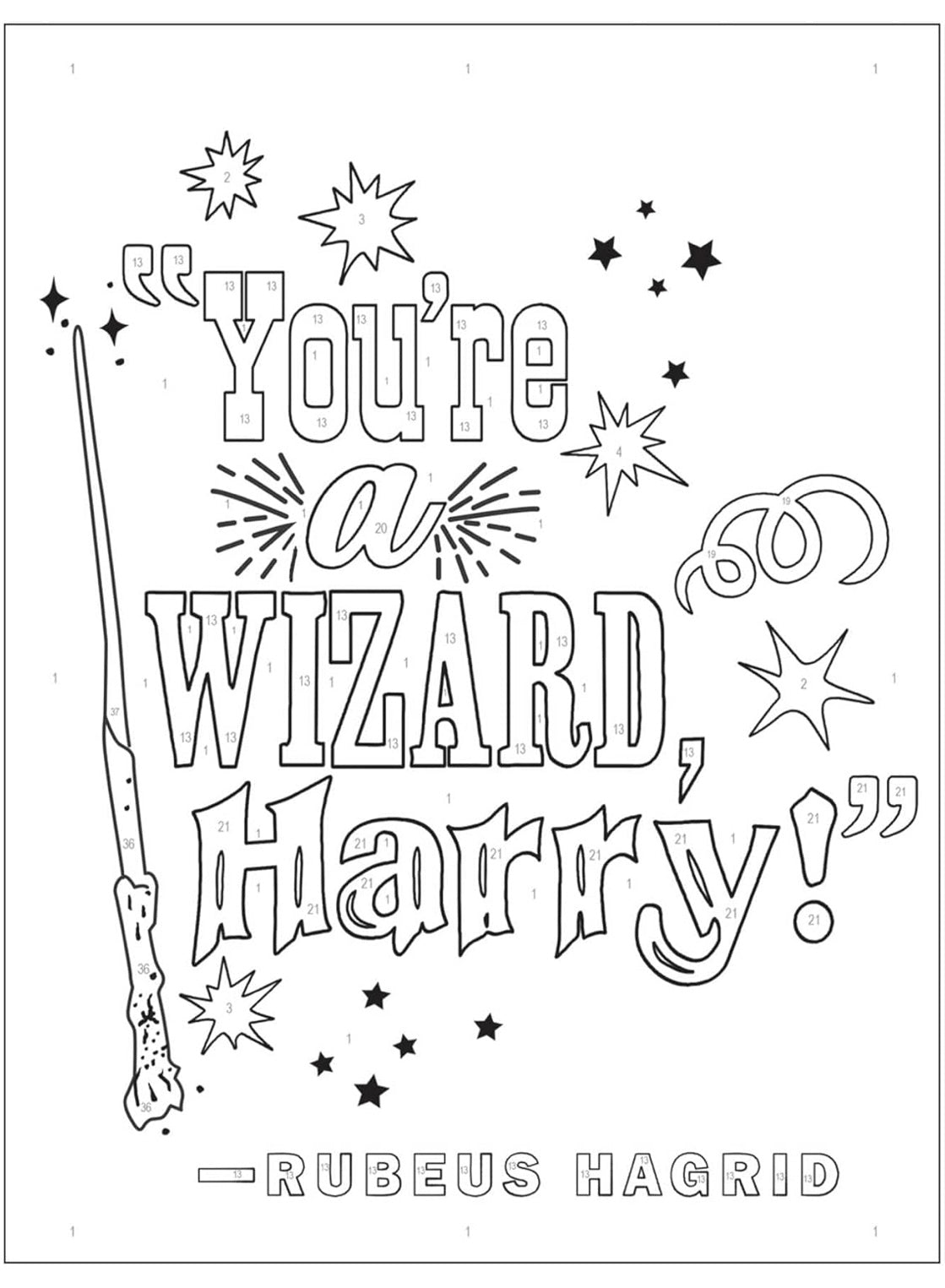 Easy Coloring By Numbers (Harry Potter)