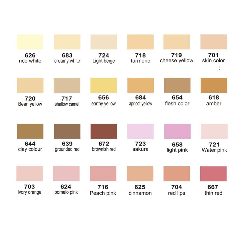 GuangNa Acrylic Markers (Skin - 24 Colors)