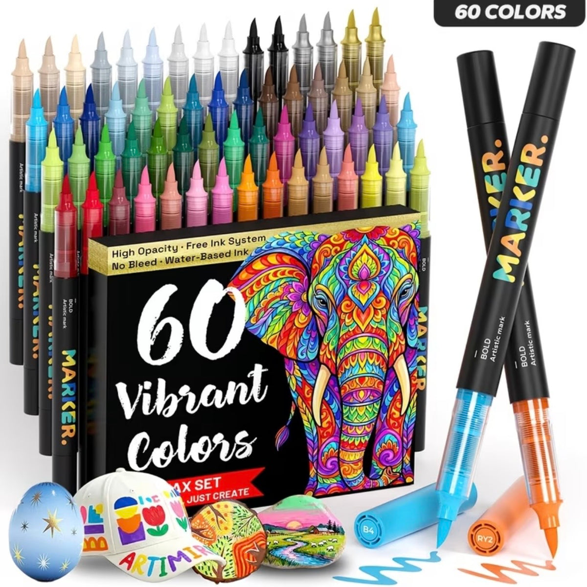 Acrylic Markers (60 Colors)