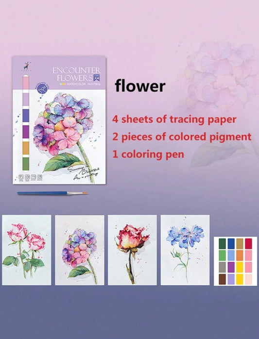 Watercolor Paper Set (Flowers)