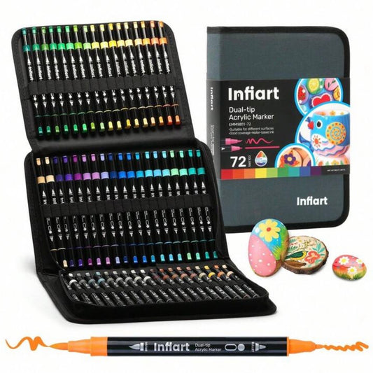Infiart Dual-Tip Acrylic Markers (72 colors)