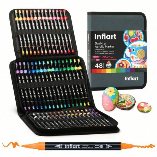 Infiart Dual-Tip Acrylic Markers (48 colors)