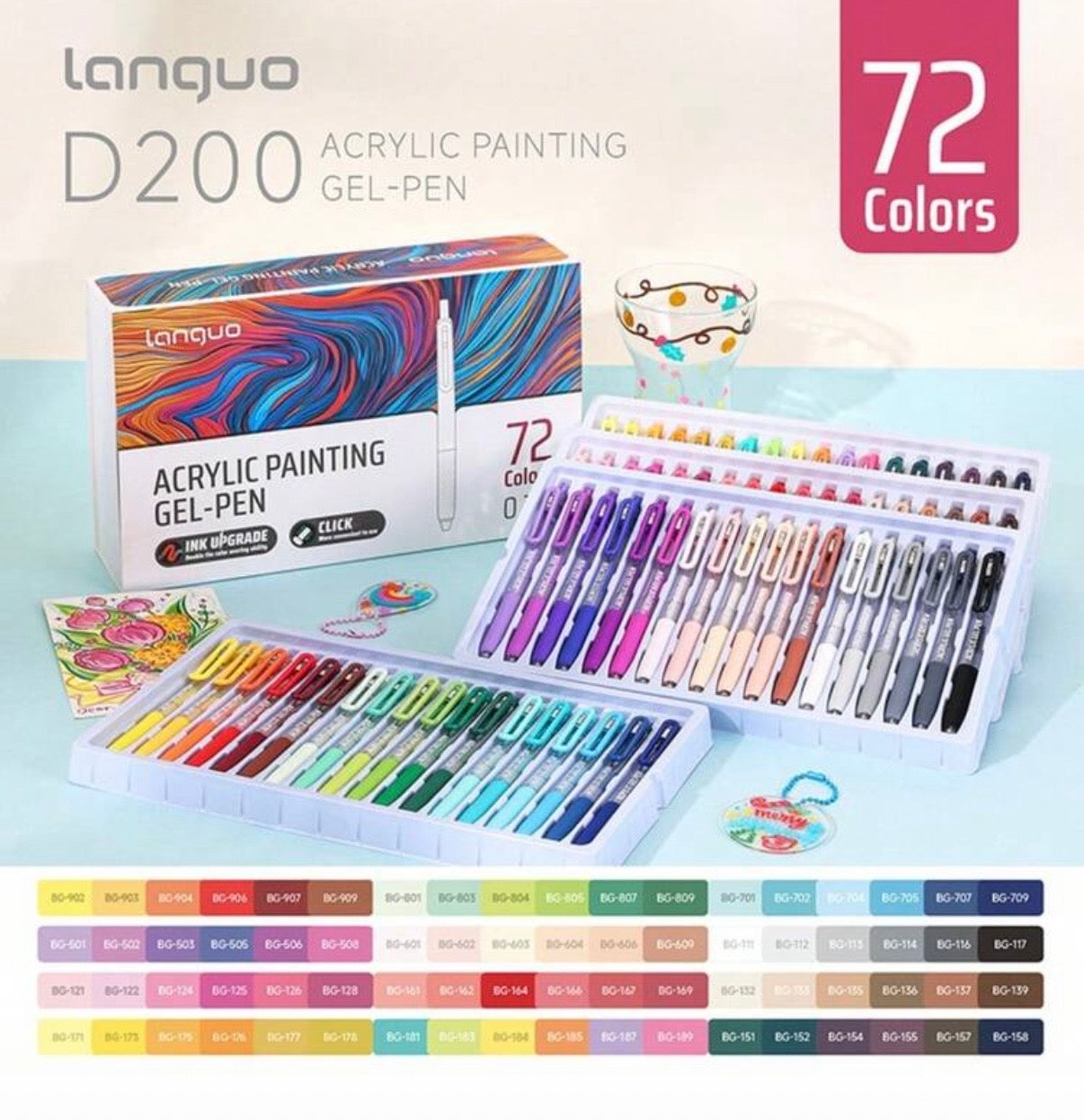 Languo Acrylic Gel Pens (Retractable - 72 Colors)