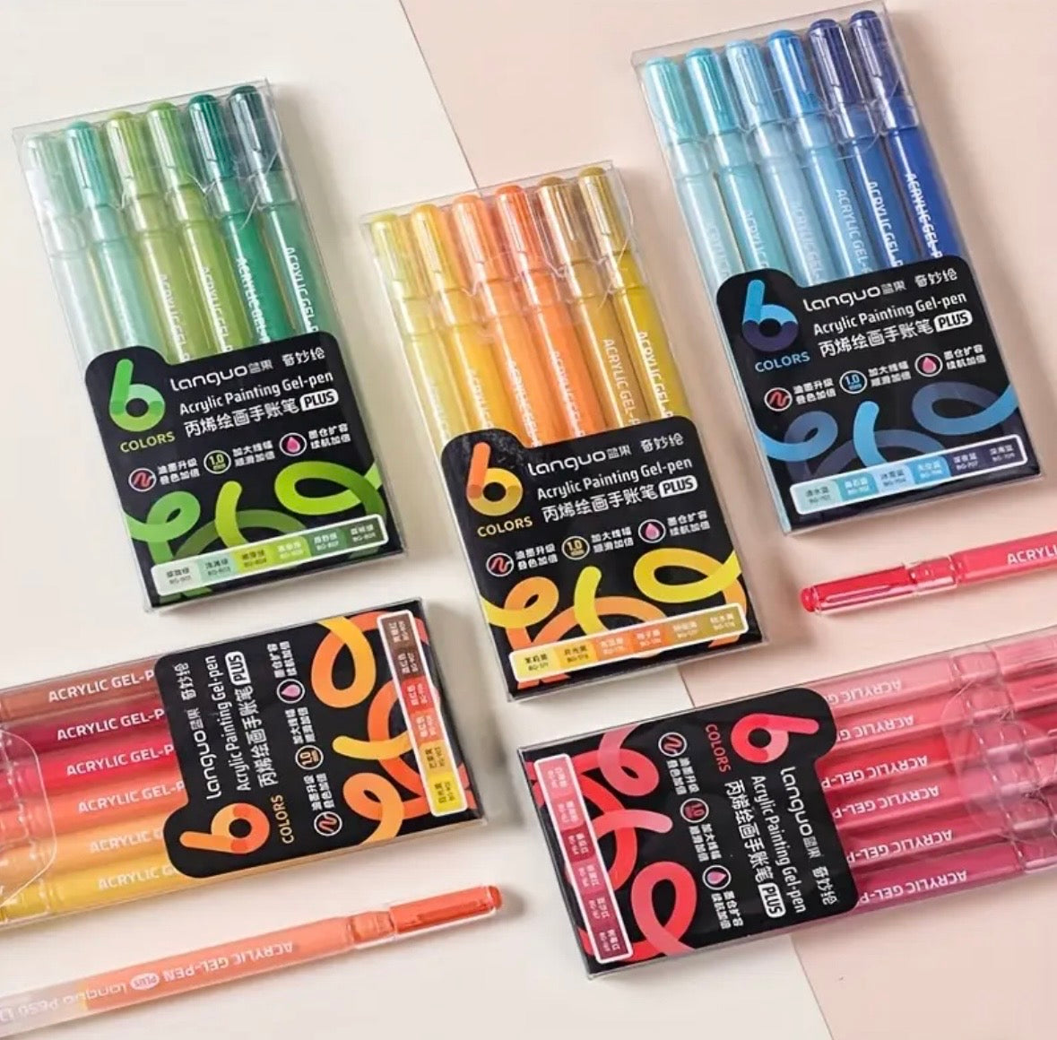 Languo Acrylic Gel Pens (Warm Yellow - 6 colors)