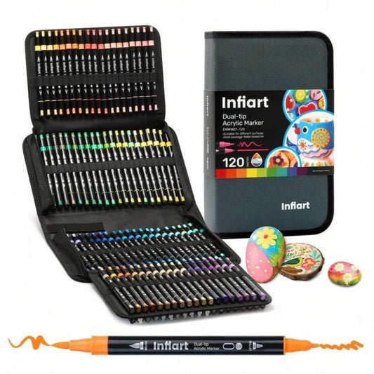 Infiart Dual-Tip Acrylic Markers (120 colors)