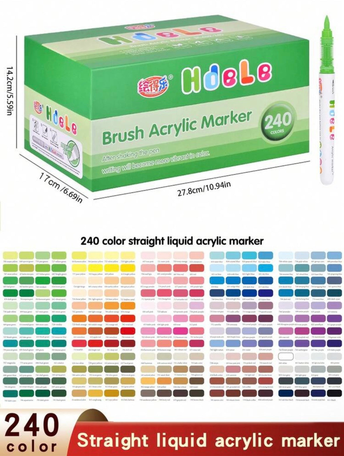 Hdele Acrylic Markers (240 colors)