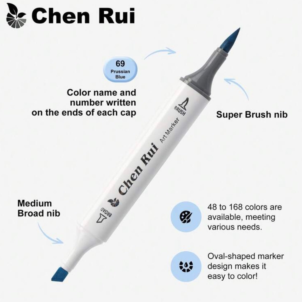 Chen Rui ~New~ Alcohol Markers (168 colors)