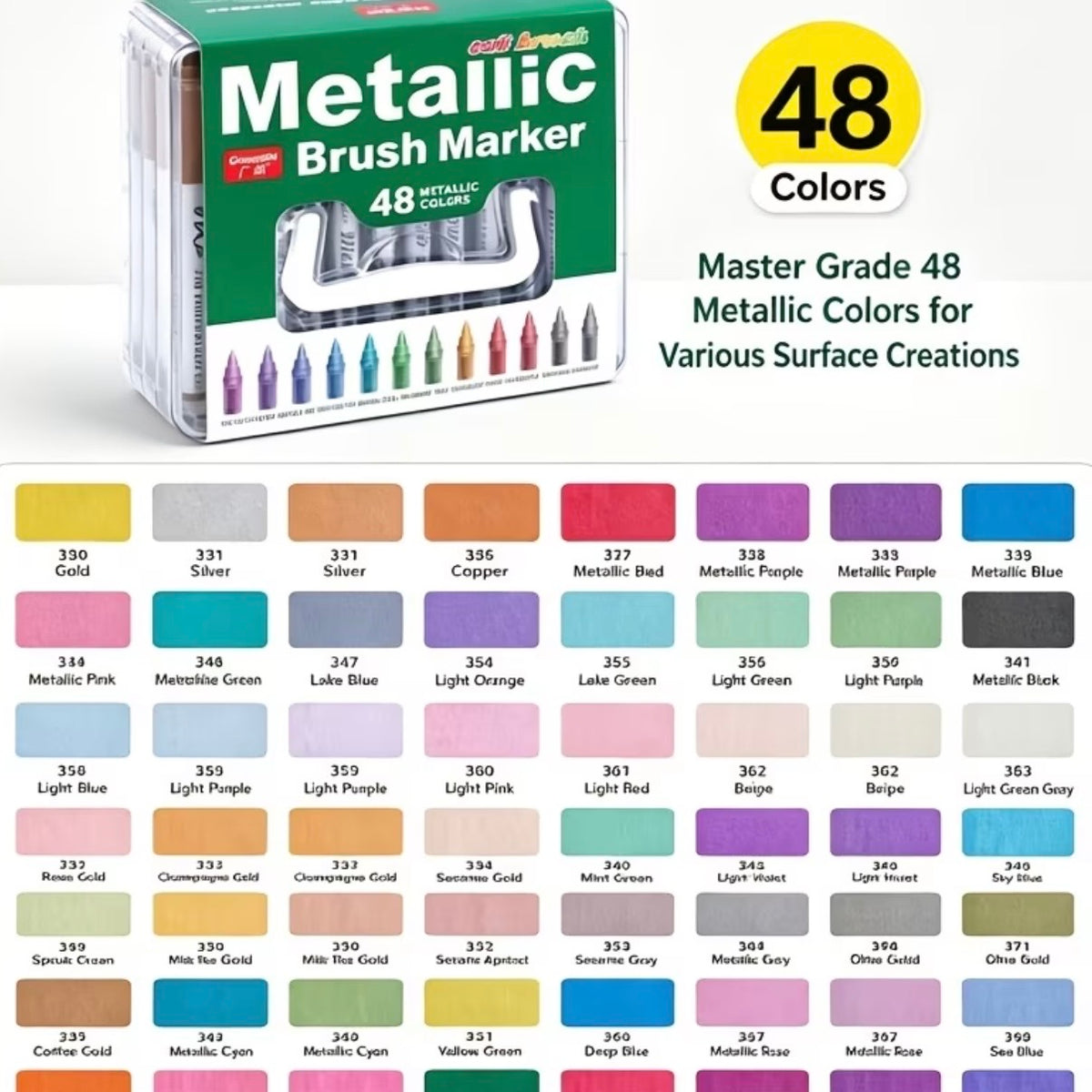 Guangna Metallic Acrylic Markers (48 Colors)