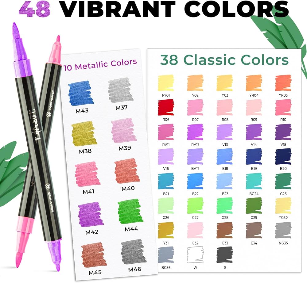 JustArt Acrylic Markers (48 Colors)