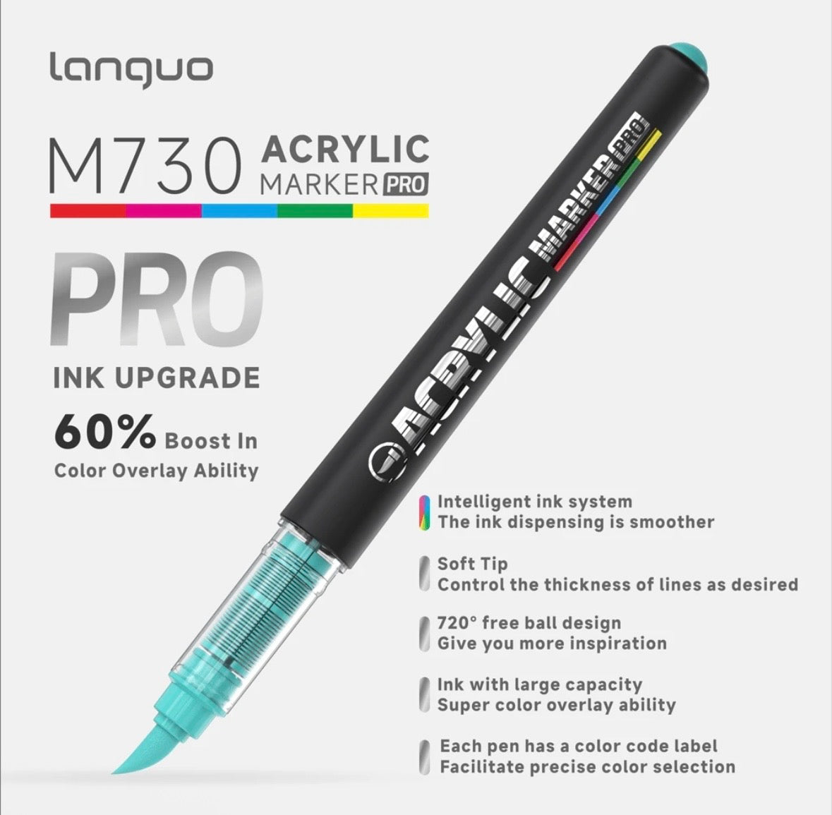 Languo Pro Acrylic Markers (Dark Skin - 9 colors)