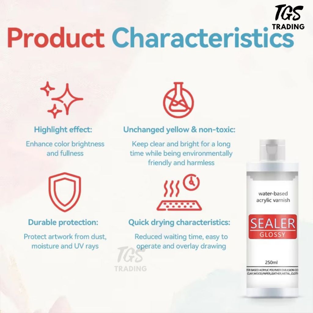 Acrylic Varnish + Brush (Gloss - 250 ml)