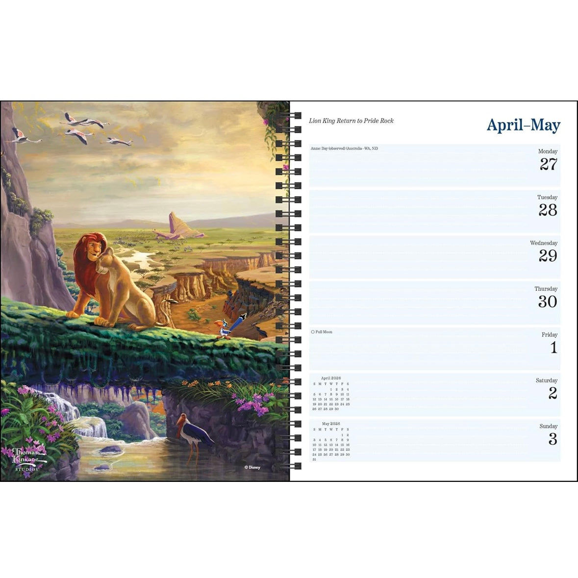 Weekly Monthly Calendar By Thomas Kinkade 2026