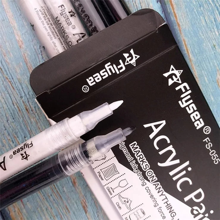 Flysea Acrylic Marker (4 White + 4 Black)