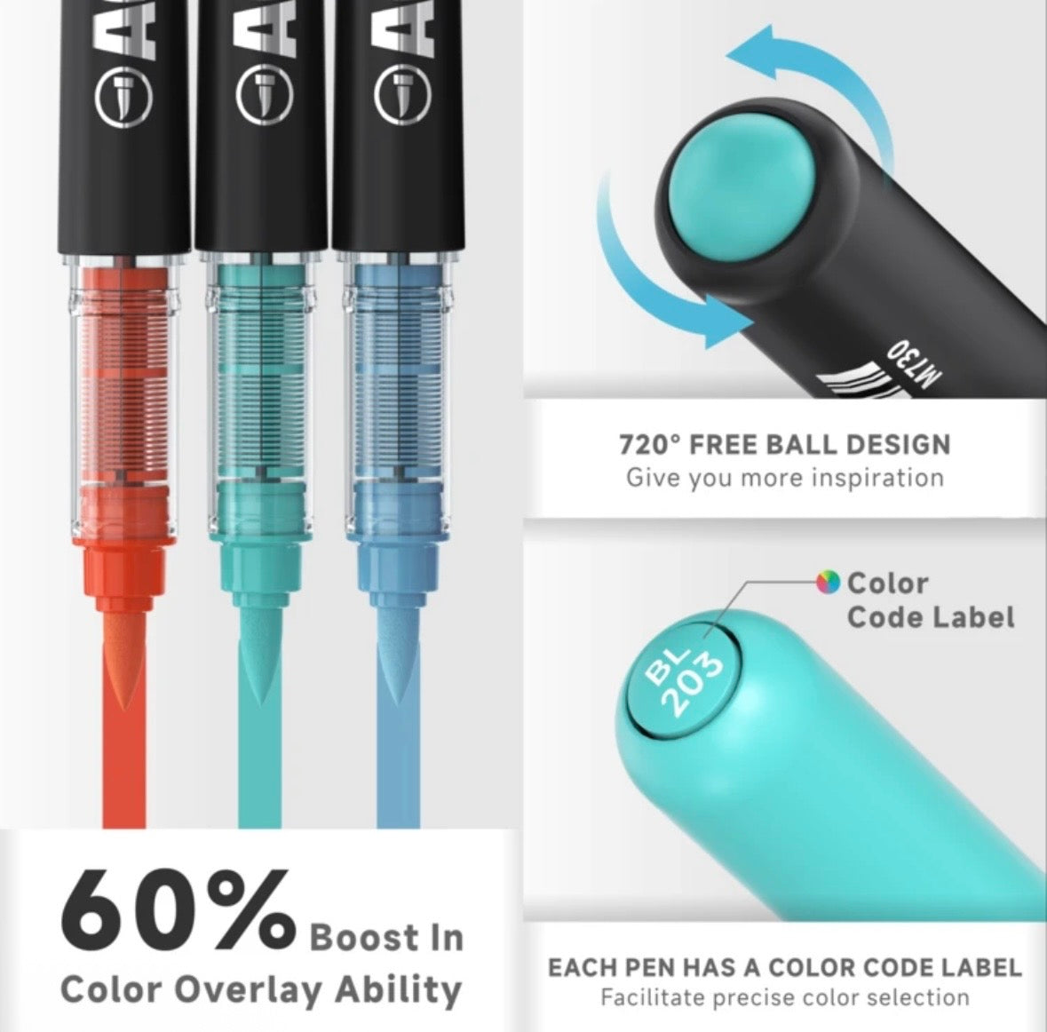 Languo Pro Acrylic Markers (Dark Skin - 9 colors)