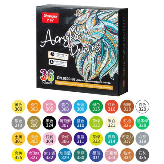 Dual-tip Acrylic Markers (36 colors)