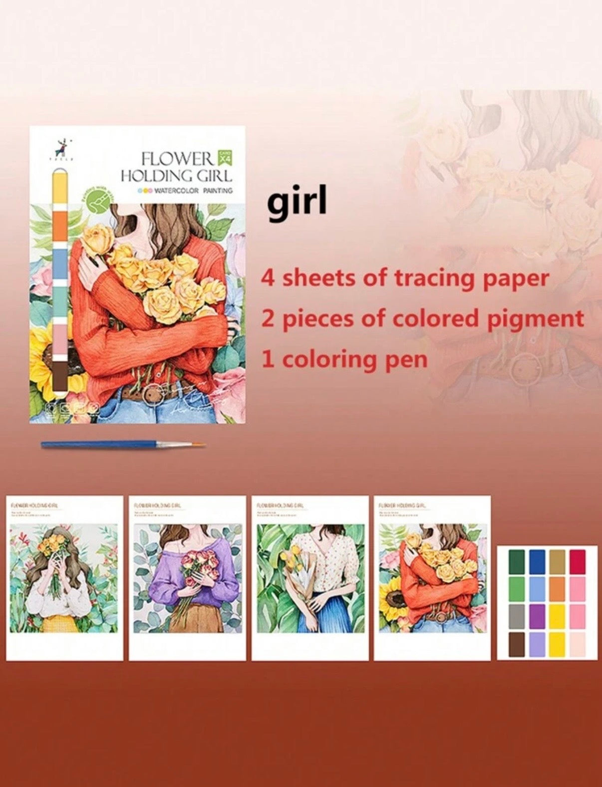 Watercolor Paper Set (Girl)