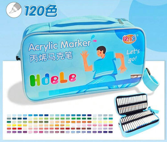 Hdele Acrylic Markers (120 colors - Blue Bag)