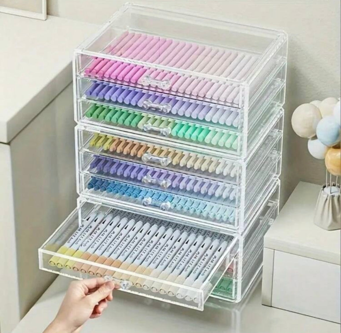 Acrylic Markers Drawers ادراج تنظيم للالوان