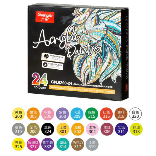 Dual-tip Acrylic Markers (24 colors)