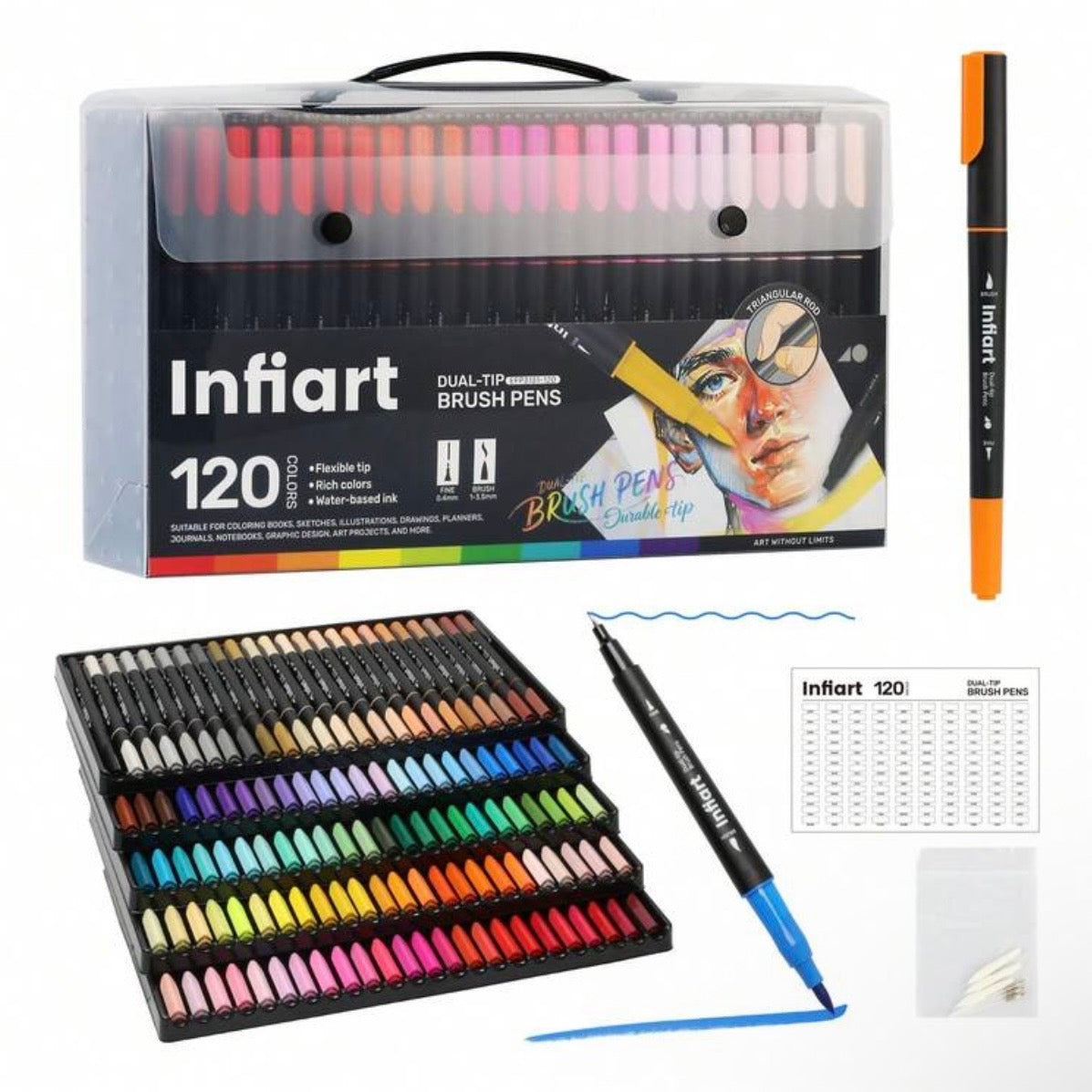Infiart Watercolor Pens (120 Colors)