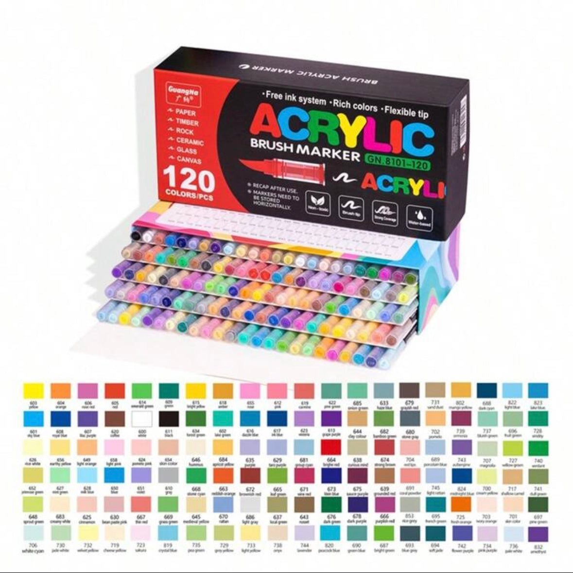 Acrylic Markers - 120 colors (Brush)