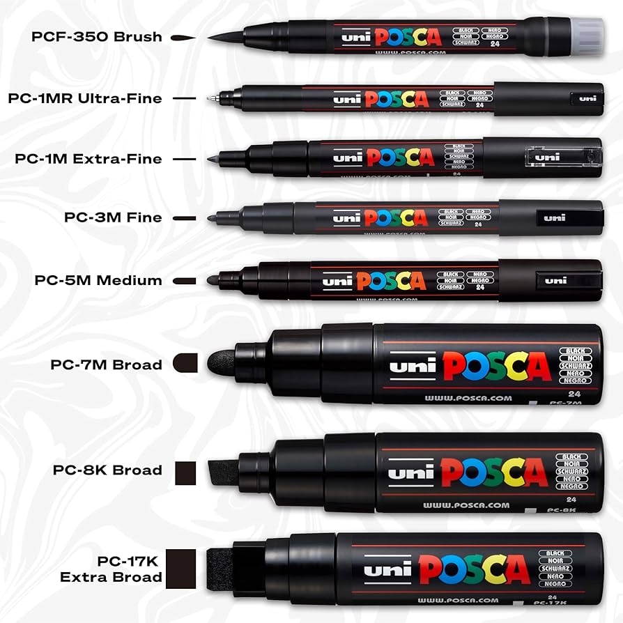 Posca Black Acrylic Marker (PC-3M)
