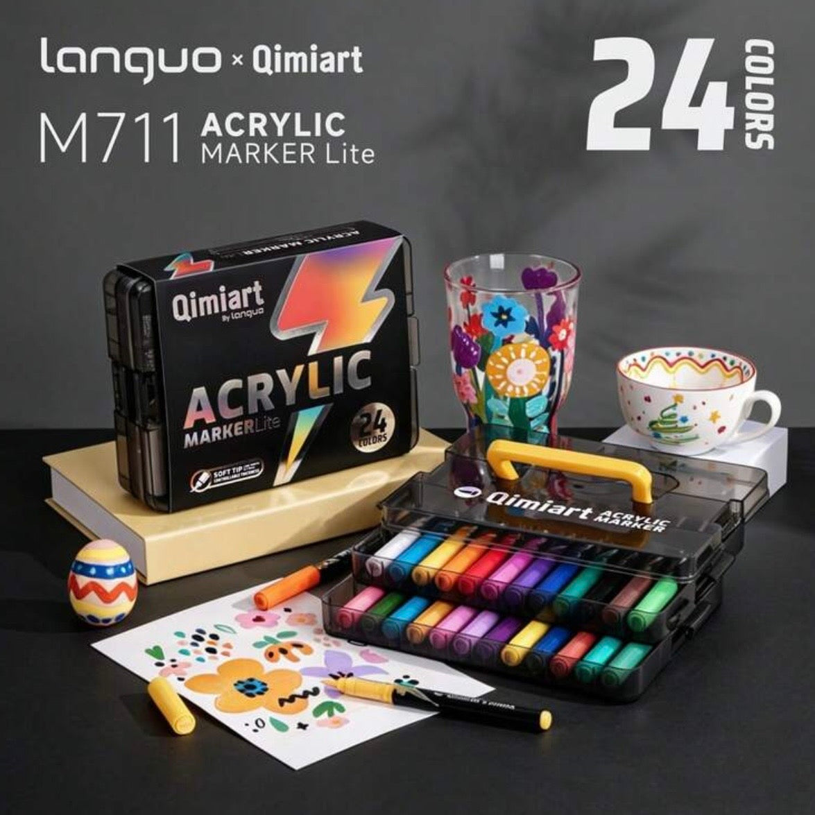 Qimiart Acrylic Markers (24 Colors)
