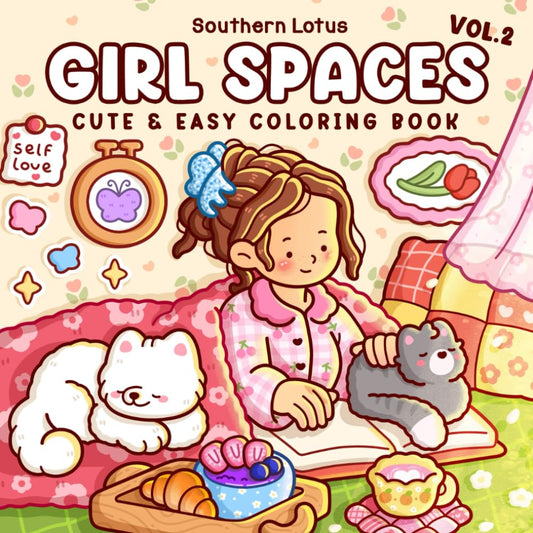 Alcohol Markers Coloring Book : Girl Spaces