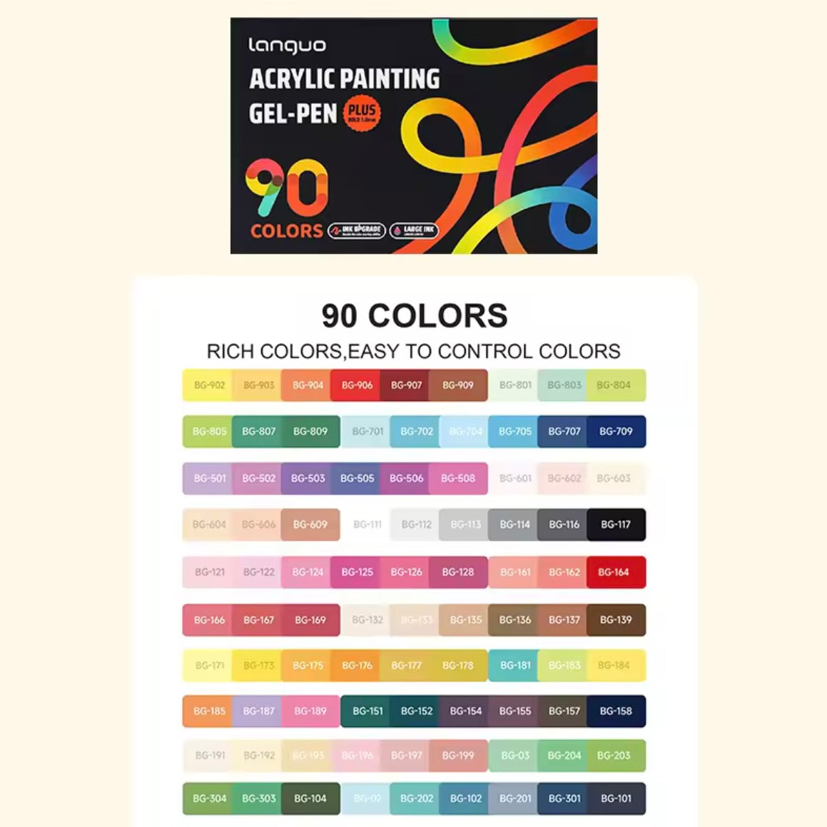 Languo Acrylic Gel Pens (90 Colors)