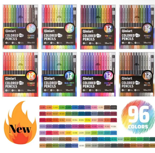 Qimiart Colored Pencils (96 colors) الوان خشبية شمعية
