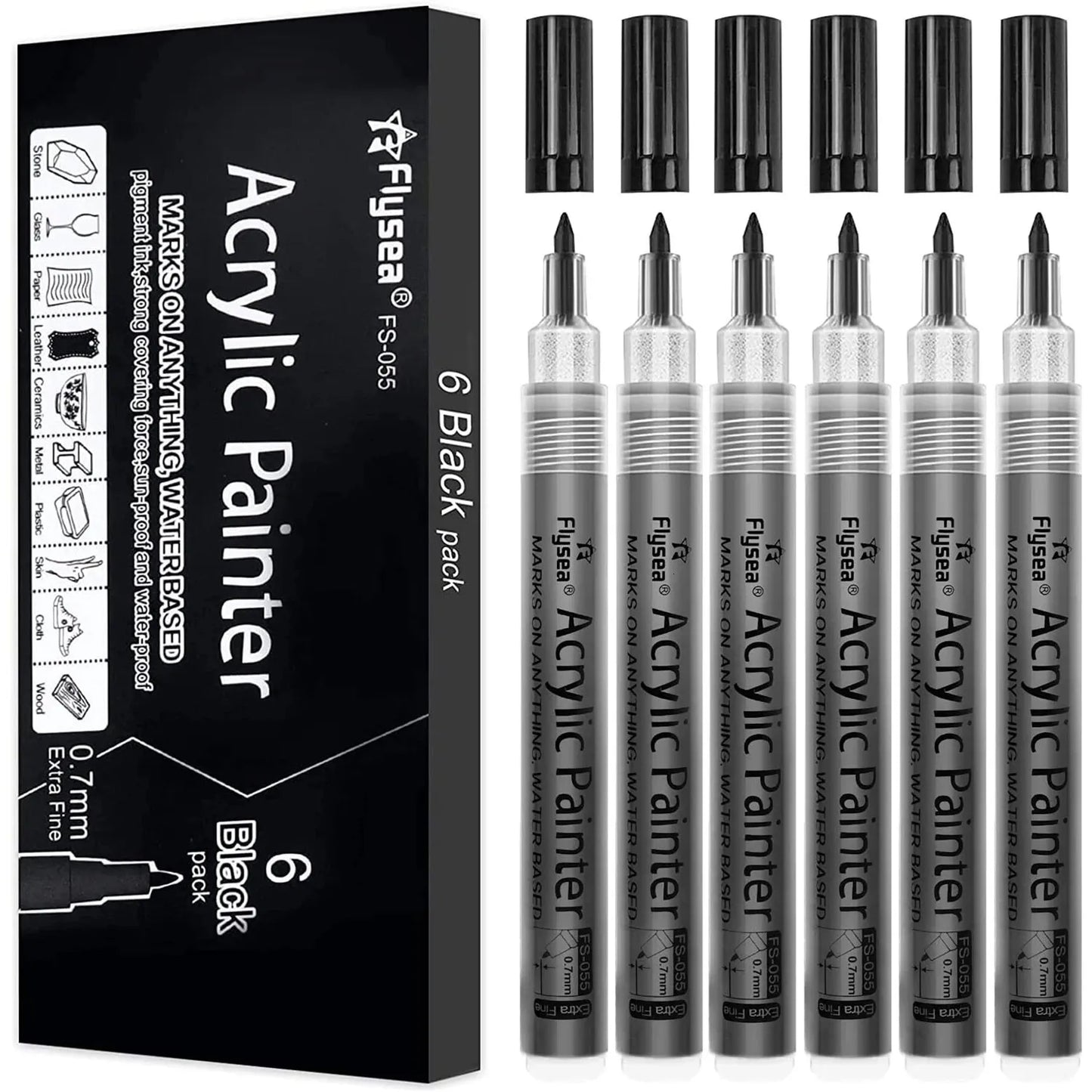 Flysea Acrylic Marker (6 Black)