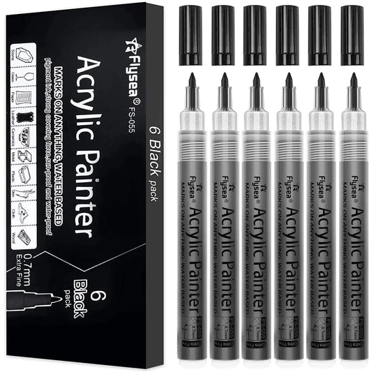 Flysea Acrylic Marker (6 Black)