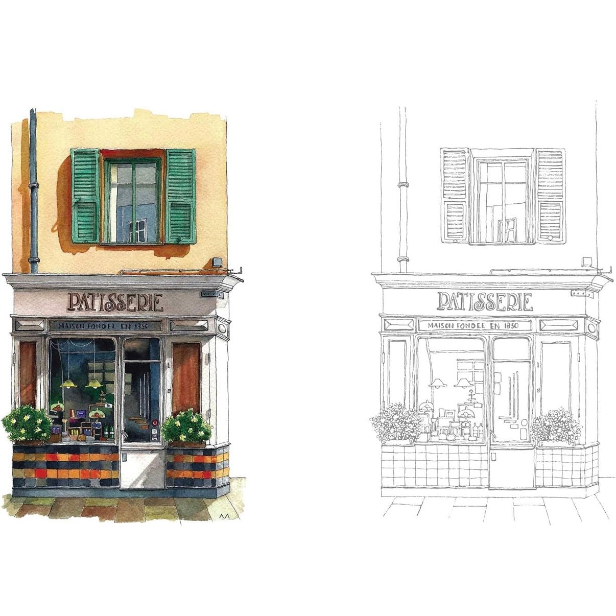 Urban Anna Watercoloring Book: Enchanting Shopfronts