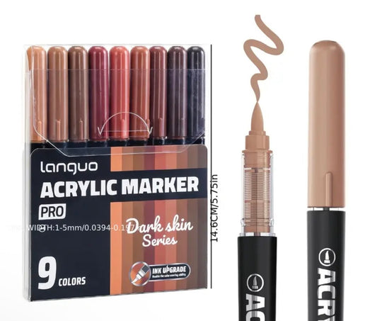Languo Pro Acrylic Markers (Dark Skin)