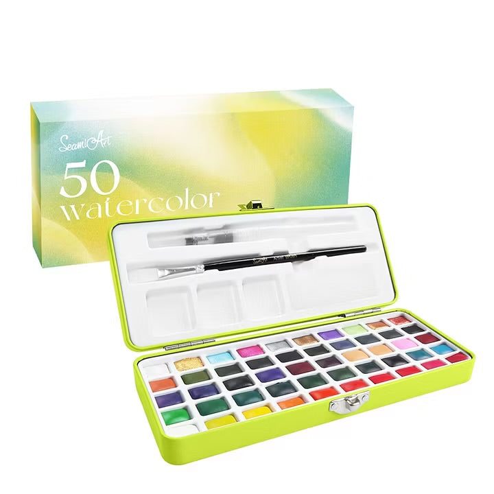 Seamiart Watercolors (40 Standard Colors + 10 Pearl Colors)